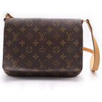 Louis Vuitton Monogram Musette Tango Shoulder Bag Brown Leather Gold