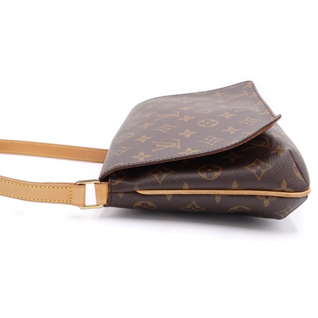 Louis Vuitton Monogram Musette Tango Shoulder Bag Brown Leather Gold — view 3