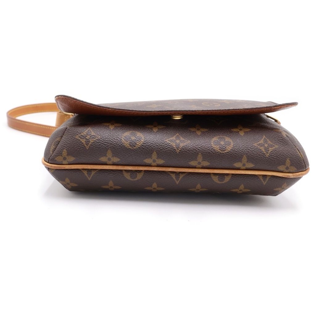 Louis Vuitton Monogram Musette Tango Shoulder Bag Brown Leather Gold — view 4