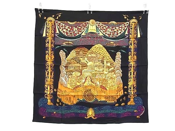 Hermes L'atlantide Atlantis Carre 90 Silk Scarf Black Multicolor — view 2