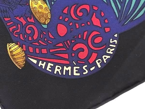 Hermes L'atlantide Atlantis Carre 90 Silk Scarf Black Multicolor — view 5