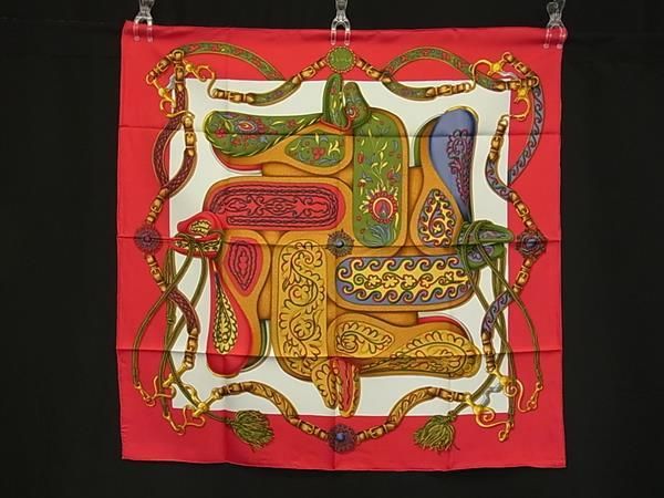 Hermes Unopened Carre 90 Silk 100% Scarf Shawl Red Multicolor — view 2