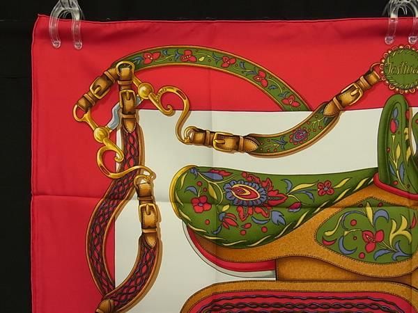 Hermes Unopened Carre 90 Silk 100% Scarf Shawl Red Multicolor — view 3