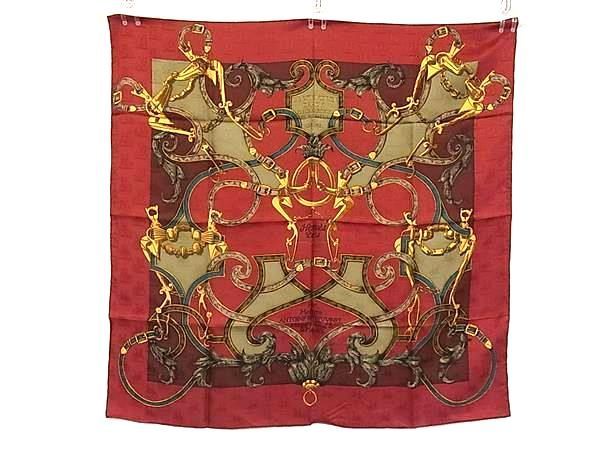 Hermes L'instrvction du Roy Teio Gaku: Carre 100% Scarf Bordeaux Multicolor — view 2