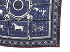 Hermes Couvertures Et Tenues de Jour Horse Carre 55 Silk 100% Pocket Square Navy — view 4