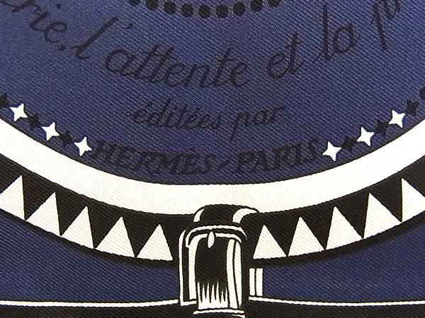Hermes Couvertures Et Tenues de Jour Horse Carre 55 Silk 100% Pocket Square Navy — view 5