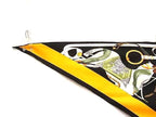 Hermes Tout en Carre Everything Is in Pointe Silk Triangular Scarf Yellow Black — view 3