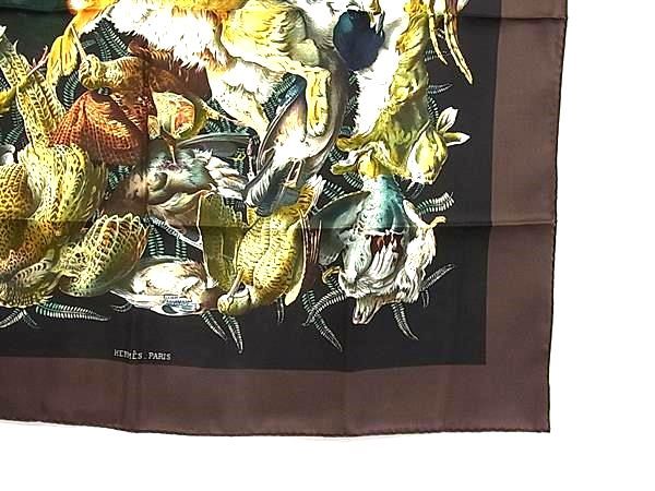 Hermes de Linares Carre 90 Silk 100% Animal Scarf Shawl Black — view 4