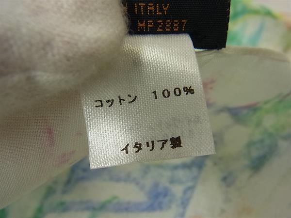 Louis Vuitton Monogram Pastel Cotton 100% Scarf Ivory Multicolor — view 5