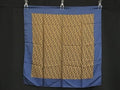 Fendi Zucca Pattern Silk 100% Large Shawl Scarf Navy Brown