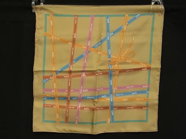 Hermes Bolduc Ribbon Carre 45 Petit Gavroche Silk 100% Scarf Brown — view 2