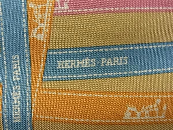 Hermes Bolduc Ribbon Carre 45 Petit Gavroche Silk 100% Scarf Brown — view 5