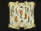 Hermes a Propos de Bottes About Carre 90 Silk 100% Large Scarf Black — view 2