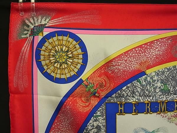 Hermes Feux D'artifice Flame of Silk 100% Large Scarf Shawl — view 3