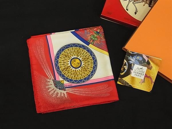 Hermes Feux D'artifice Flame of Silk 100% Large Scarf Shawl