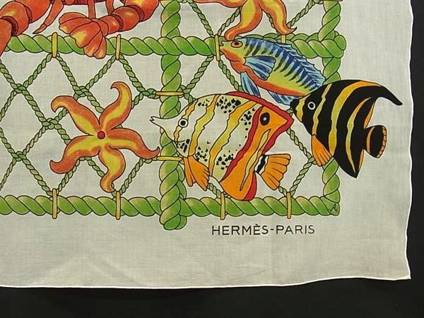 Hermes Pareo Fish Cotton 100% Scarf Shawl Ivory Skirt — view 4