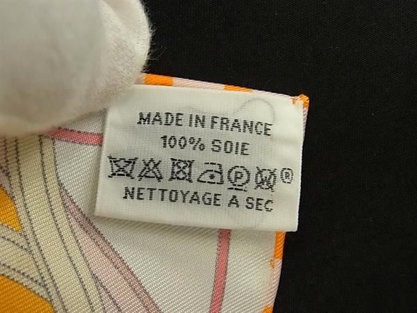 Hermes Springs Carre 40 Petit Gavroche Silk 100% Pocket Square Orange — view 7