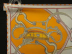 Hermes Springs Carre 40 Petit Gavroche Silk 100% Pocket Square Orange — view 3