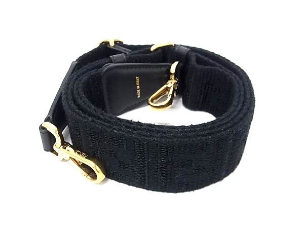 Fendi Zucca Pattern Canvas Bag Shoulder Strap Belt Crossbody Black — view 2