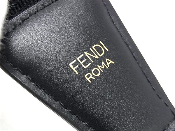 Fendi Zucca Pattern Canvas Bag Shoulder Strap Belt Crossbody Black — view 4