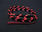 Loewe Thin Braided Leather Bag Shoulder Strap Belt Black Pink — view 2