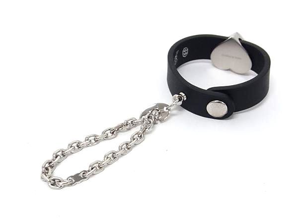 Hermes Leather Silver Glove Holder Black Gloves — view 2