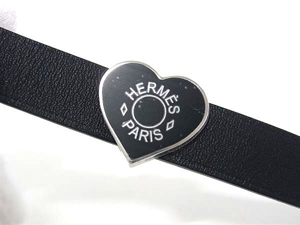 Hermes Leather Silver Glove Holder Black Gloves — view 4