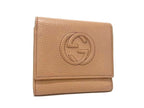 Gucci Interlocking Leather Trifold Wallet Brown