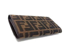 Fendi Zucca Pattern Canvas Leather Trifold Wallet Coin Purse Brown — view 2