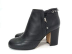Chanel CC Logo Leather Chain Short Boots 36.5) Shoes Black — view 3