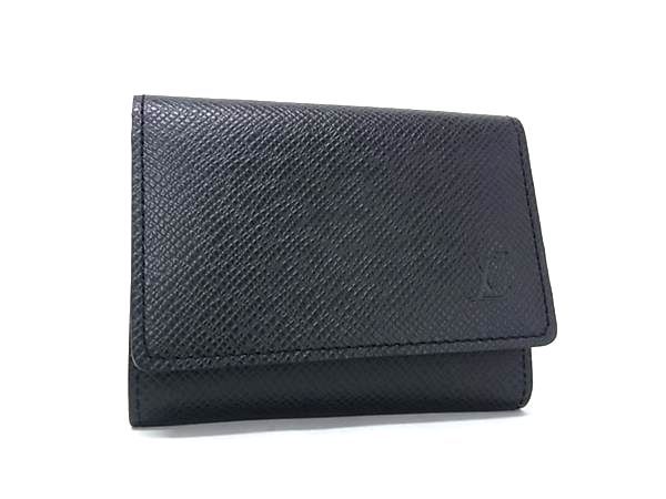 Louis Vuitton Taiga Envelope Carte de Visite Card Case Black