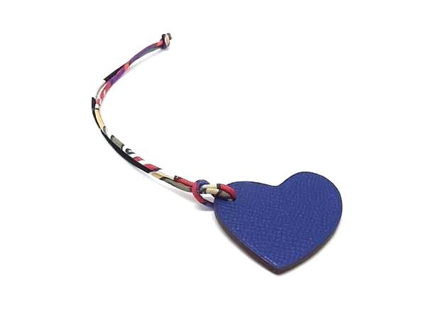 Hermes Petit Ash Veau Epsom Heart Key Holder Charm Black Navy
