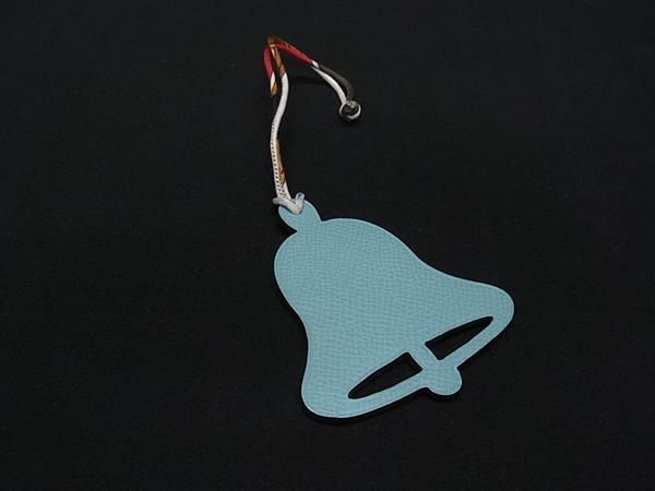 Hermes Petit Ash Veau Epsom Belmotif Key Holder Charm Light Blue