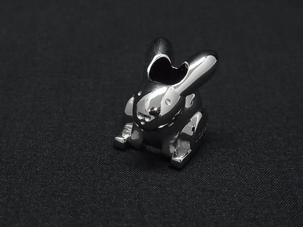 Loewe Big Bunny Dice Charm Silver Keychain