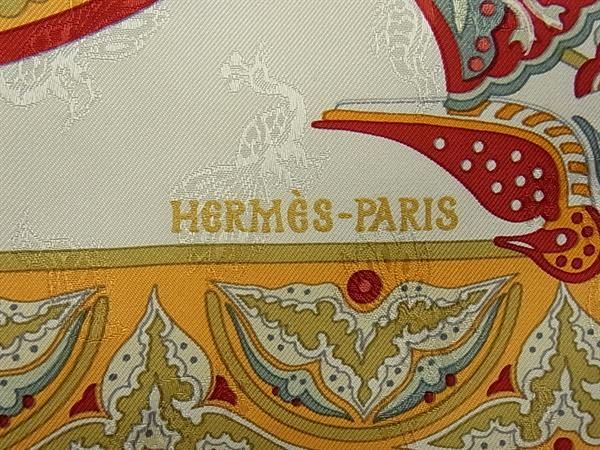 Hermes Ciels Byzantins Byzantine Carre 90 Silk Large Scarf Shawl Beige — view 5