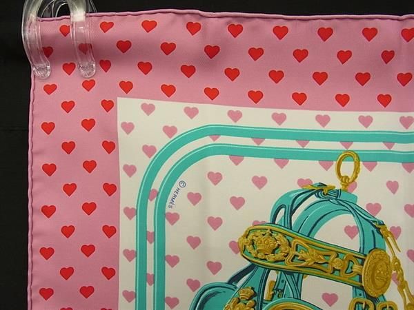 Hermes Brides de Gala Love Carre 45 Petit Gavroche Silk 100% Scarf Pink — view 3