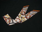 Hermes Harnais Legendaire Legendary Twill Silk 100% Ribbon Scarf Ivory — view 2