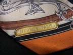 Hermes Harnais Legendaire Legendary Twill Silk 100% Ribbon Scarf Ivory — view 3