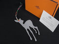Hermes Petit Ash Bambi Veau Epsom Bag Charm Gray Pink