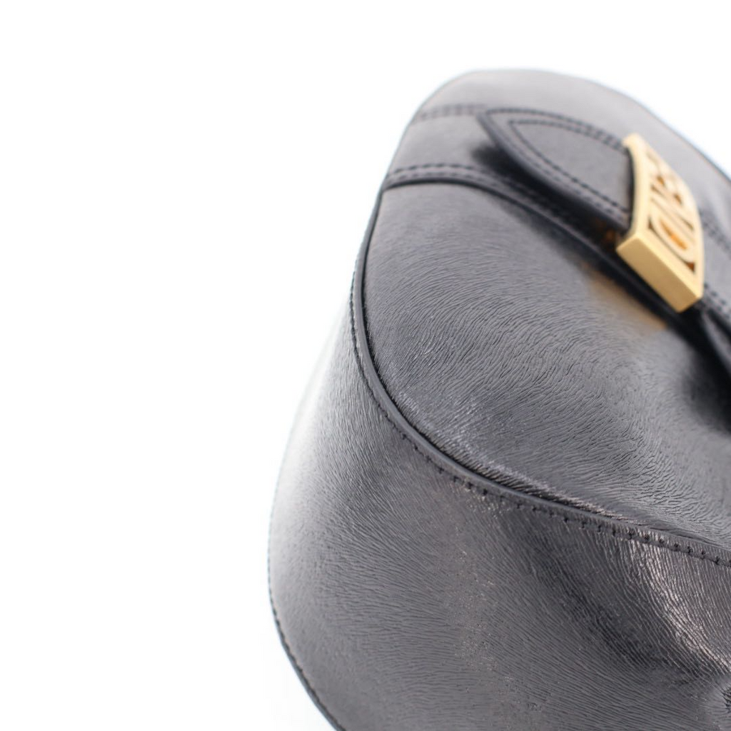 Fendi Shoulder Bag Black Logo Leather Hobo — view 7