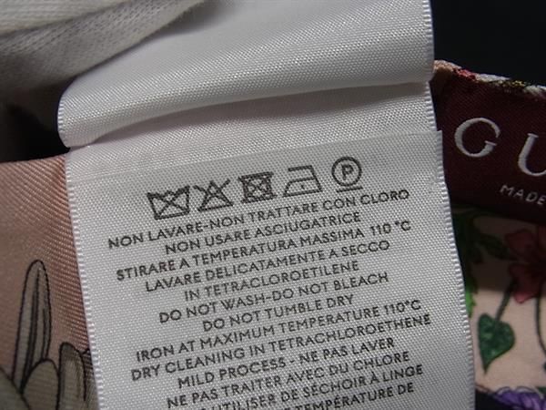 Gucci Flora Silk 100% Flower Ribbon Scarf Pink Multicolor — view 6