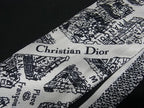 Dior Plan de Paris Mitzah Silk 100% Ribbon Scarf Black White — view 3