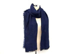 Gucci GG Pattern 76% Wool Silk 24% Scarf Shawl Navy — view 2