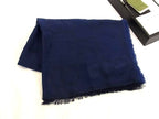Gucci GG Pattern 76% Wool Silk 24% Scarf Shawl Navy