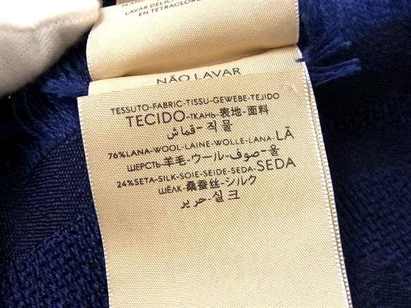 Gucci GG Pattern 76% Wool Silk 24% Scarf Shawl Navy — view 7