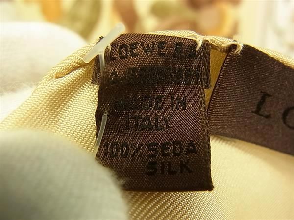 Loewe Silk 100% Flower Large Scarf Shawl Beige Multicolor — view 5