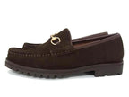 Gucci 101 Horsebit Suede Loafers 7.5 Shoes Brown — view 3