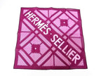 Hermes Sellier Series Cotton 100% Pocket Square Purple