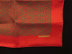 Hermes Carre 45 Petit Gavroche Silk 100% Pocket Square Orange Multicolor — view 3