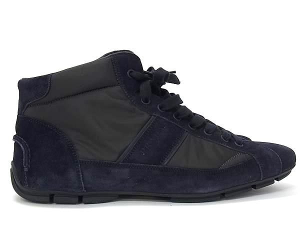 Prada Sports Tessuto Nylon Suede High Cut Sneakers 8 Shoes Brown — view 2